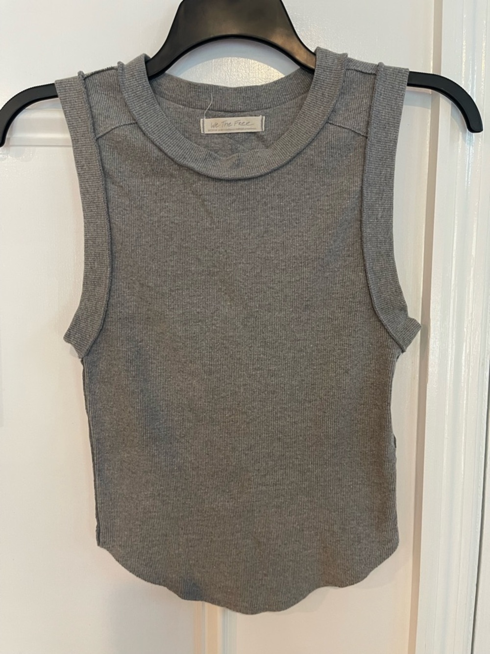 We The Free Kate Tank - Gray Ribbed Crewneck Tank